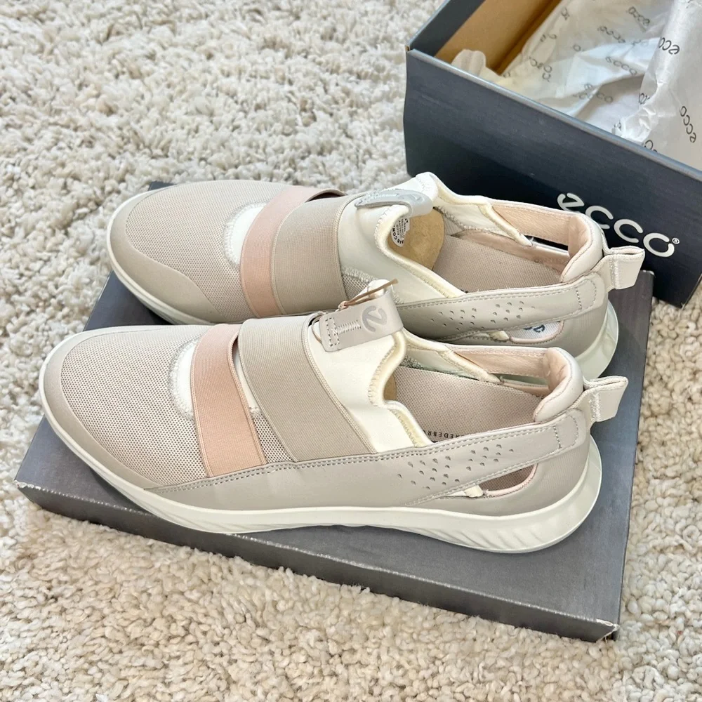ECCO ST.1 Lite Womens NIB Slip-On Sneakers in Multicolor Gravel Leather - Picture 4 of 8
